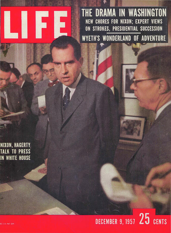 Richard Nixon Photograph - LIFE Cover: December 9, 1957 by Hank Walker
