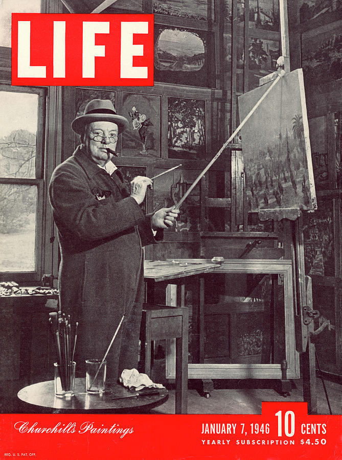 Winston Churchill Photograph - Life Cover: January 7, 1946 by Hans Wild