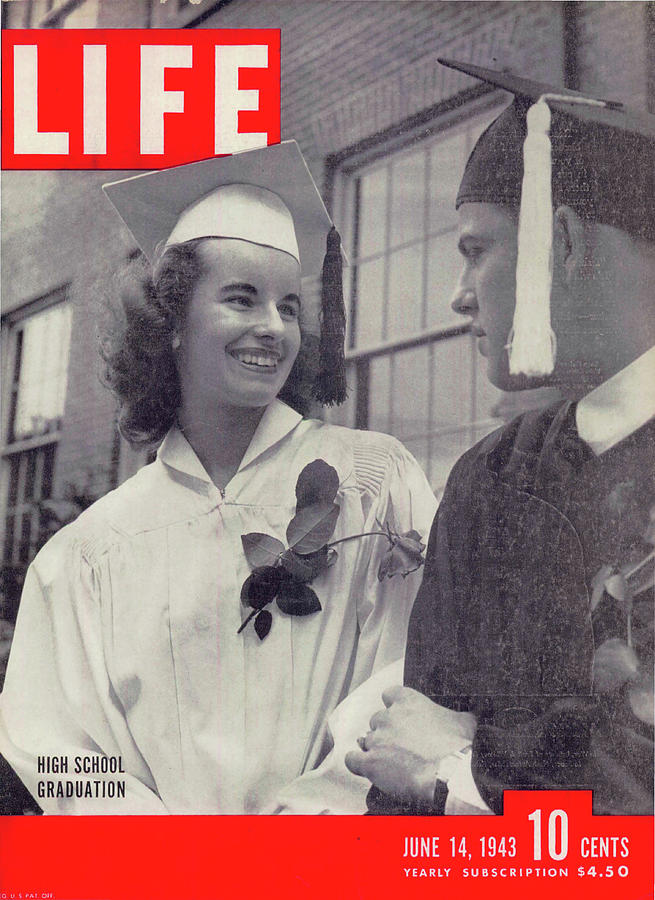 High School Graduates Photograph - LIFE Cover: June 14, 1943 by Fritz Goro