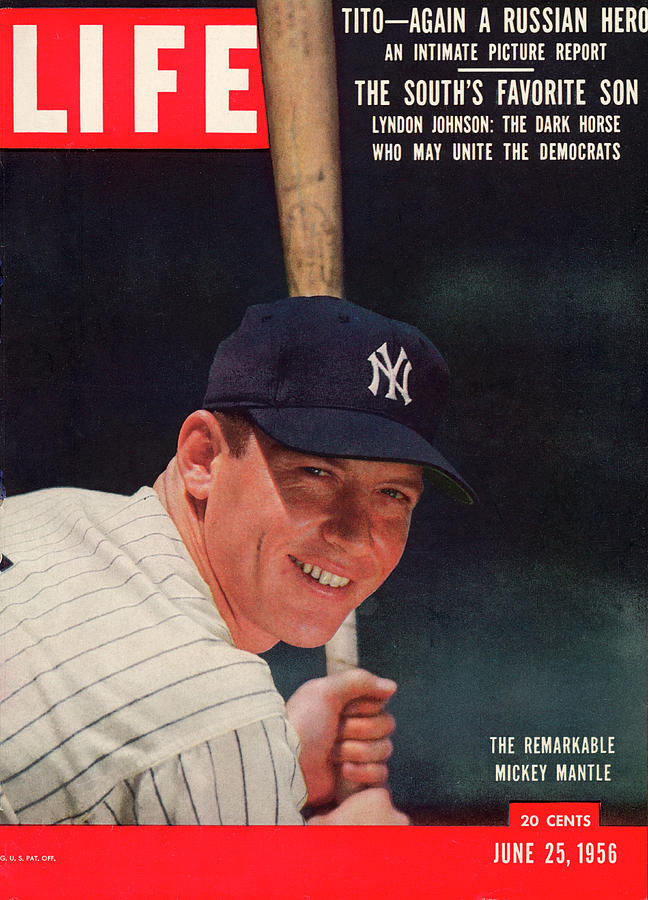 Mickey Mantle Photograph - LIFE Cover: June 25, 1956 by Ralph Morse