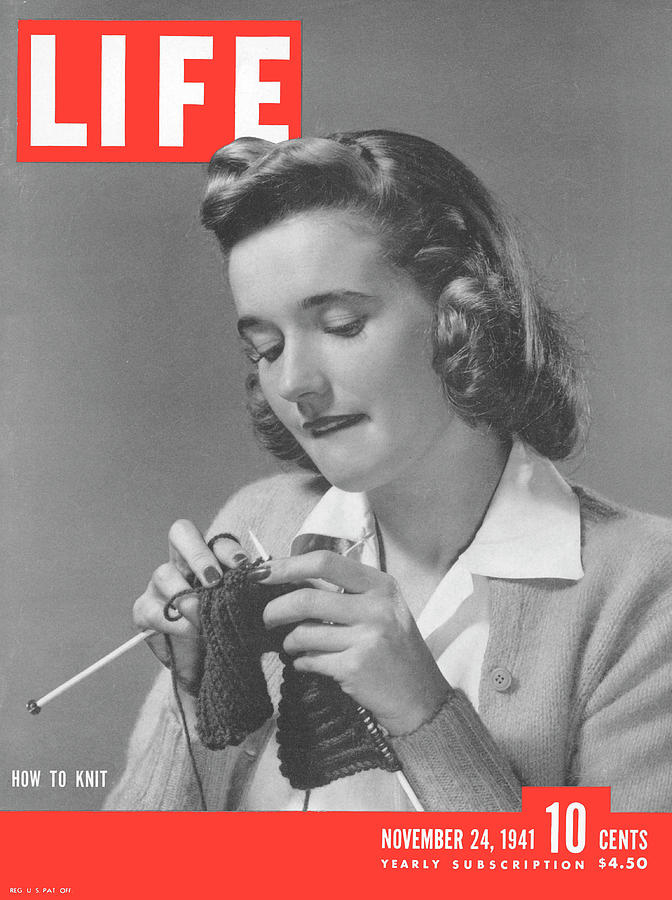 Knitting Photograph - LIFE Cover: November 24, 1941 by Gjon Mili