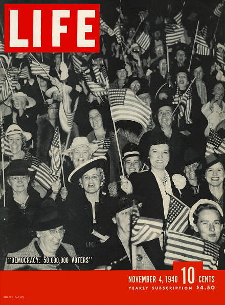 Voters Photograph - LIFE Cover: November 4, 1940 by William Shrout