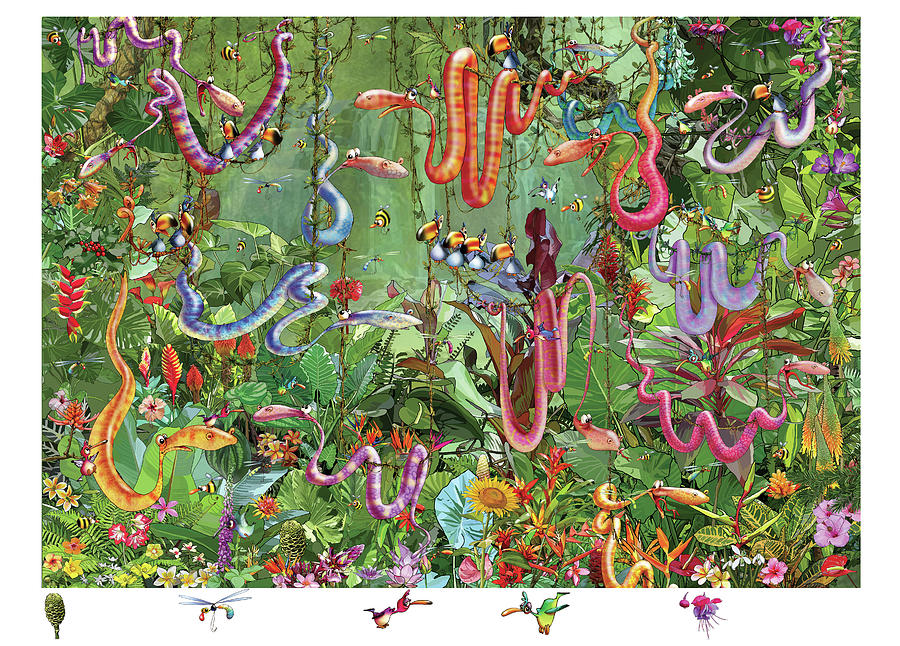 Reptile Painting - Life In The Jungle 5 by Francois Ruyer