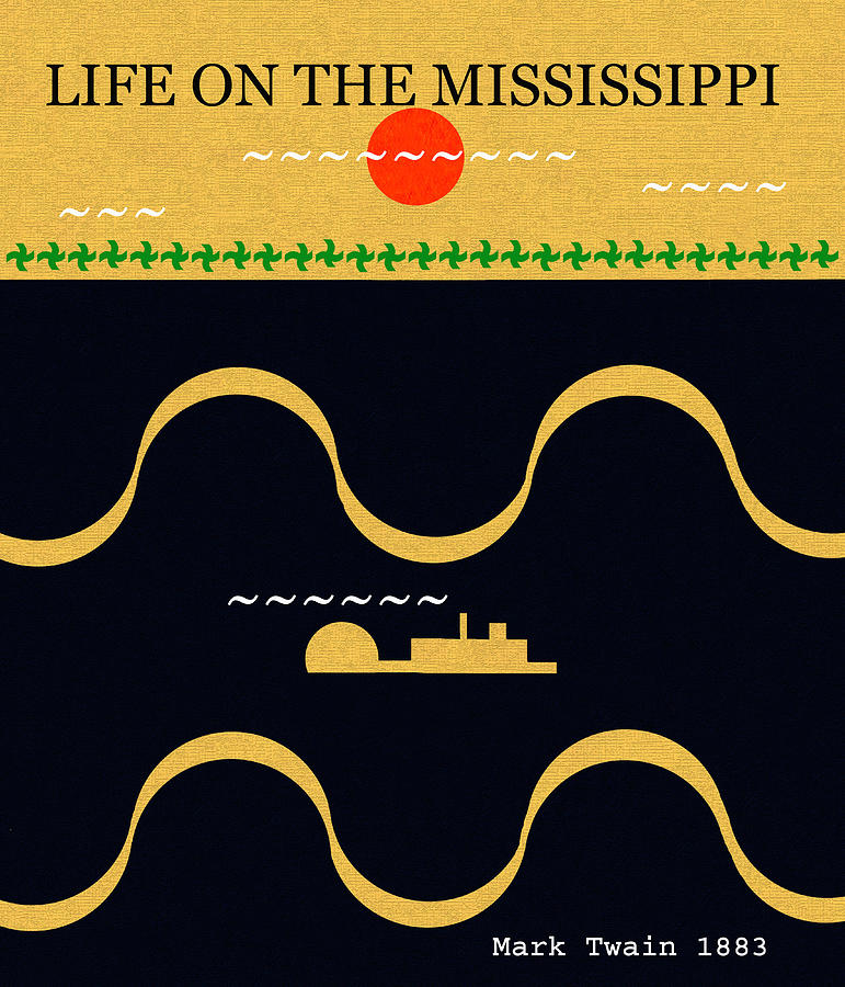 Life on the Mississippi minimalism work Digital Art by David Lee Thompson