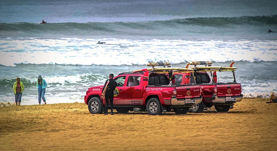 Lifeguards Huntington Beach California  Photograph by Chuck Kuhn
