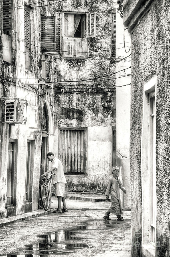3618b Street Life Stonetown Zanzibar Photo Rag Art Print Photograph by Amyn Nasser