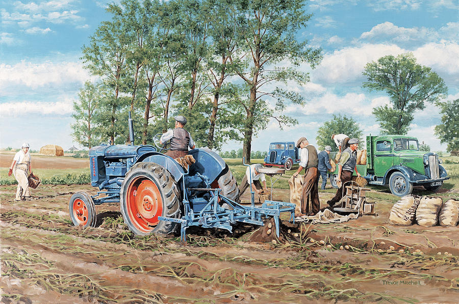 Truck Painting - Lifting The Crop by Trevor Mitchell