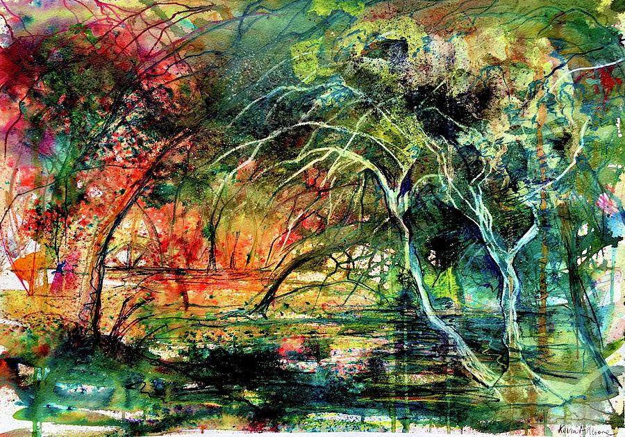 Light and Dark Trees Painting by Kevin Derek Moore
