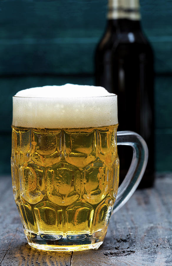 Light Beer In Glass In Front Of Bottle Photograph by Nils Melzer - Fine ...