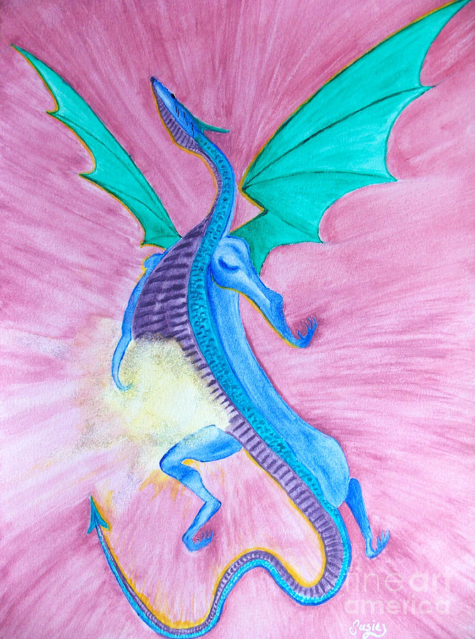 Light Belly Burst Dragon Painting by Susie Beiler | Pixels