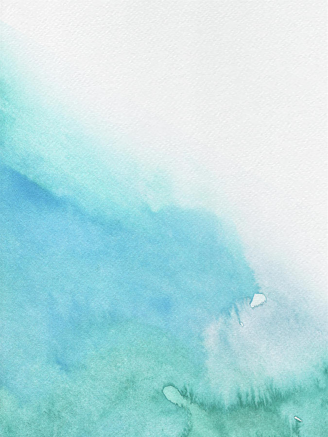 Light Blue Abstract Watercolor I Painting By Naxart Studio