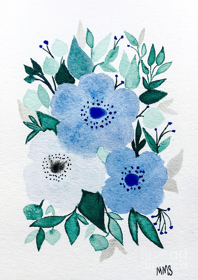 Light Blue Floral Bouquet by Marti Magna Light Blue Floral Bouquet by Marti Magna