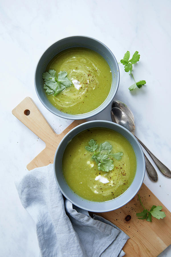 Light Broccoli Soup Photograph by Claudia Timmann