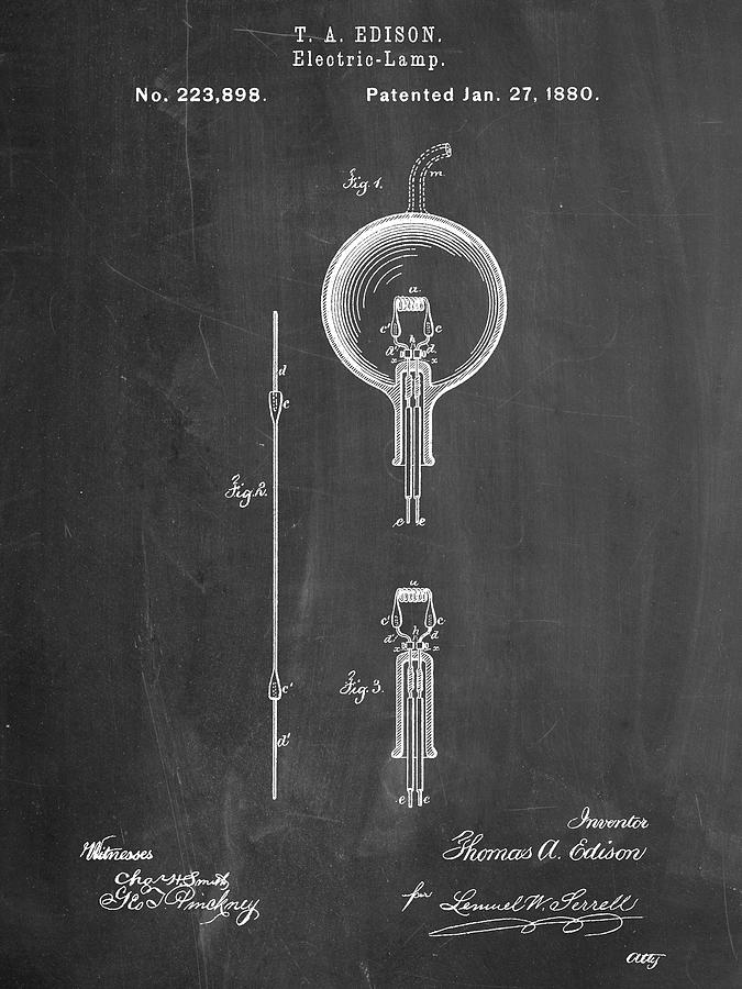 Lamp Digital Art - Light Bulb Edison by Cole Borders