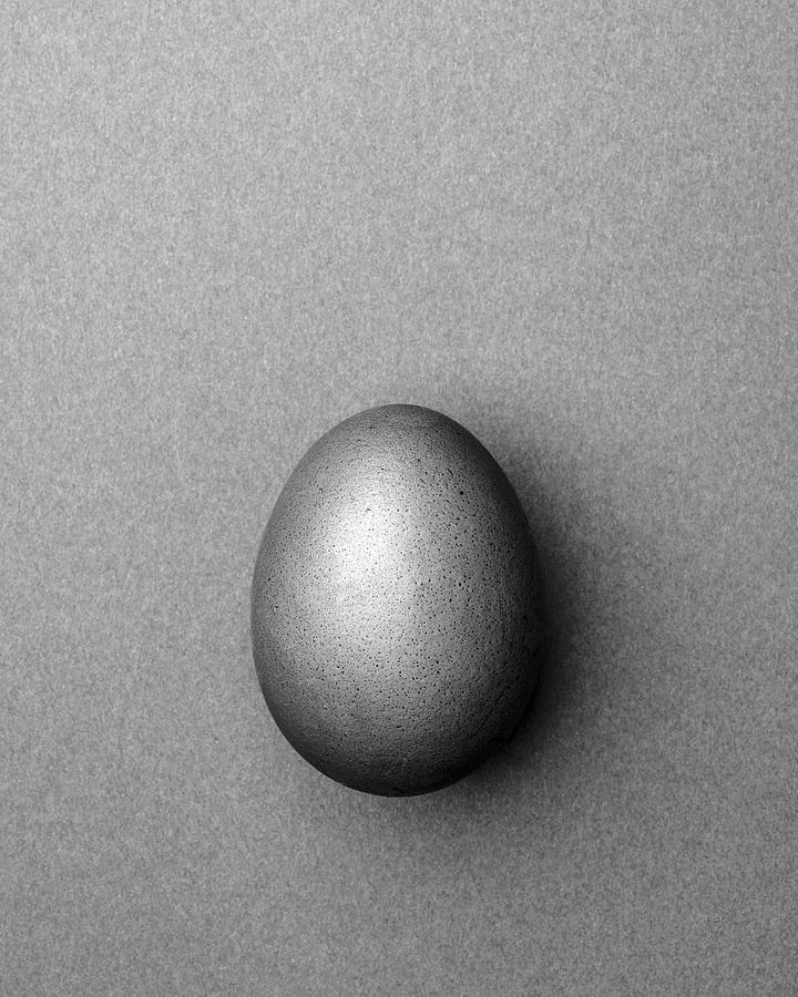 Light Gray Easter Egg On A Light Gray Background Photograph by Peter Rees