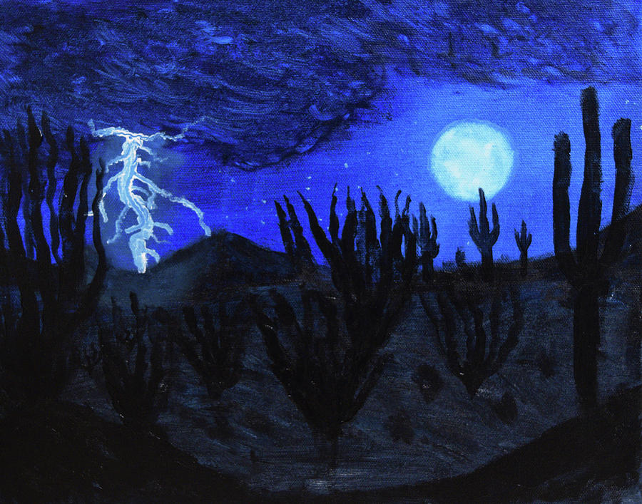 Light of the Desert Night Painting by Chance Kafka