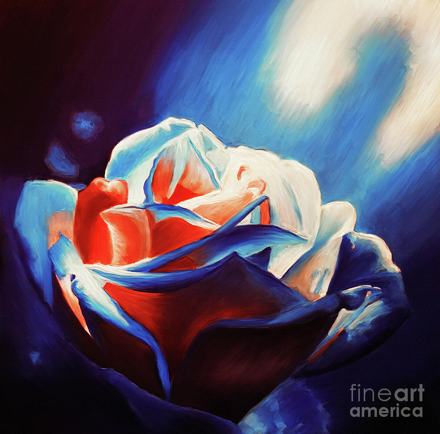Light on a rose  Painting by Gull G
