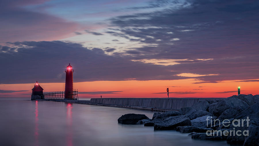 Light On The Horizon, Grand Haven, Michigan Photograph by Liesl Walsh