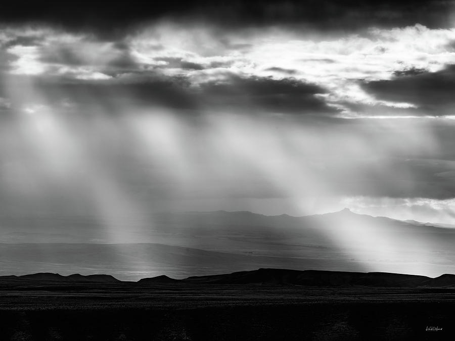 Black And White Photograph - Light Rays and Rain by Leland D Howard