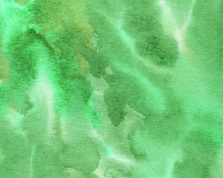 Light Through Green Marble Abstract Watercolor Painting