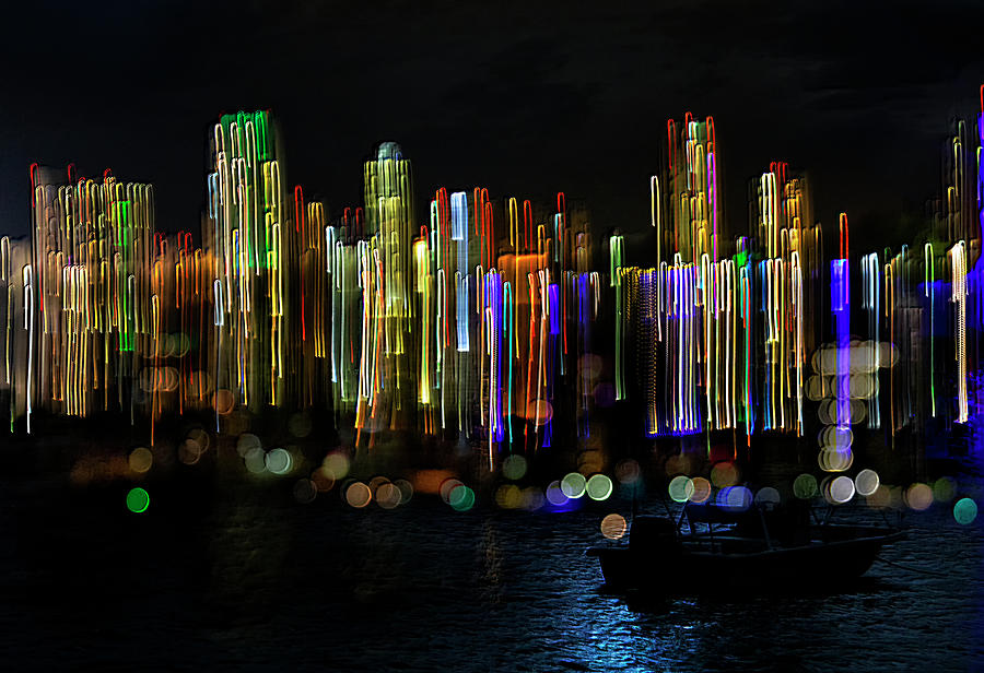 Light Trails of Downtown Digital Art by Lisa Malecki