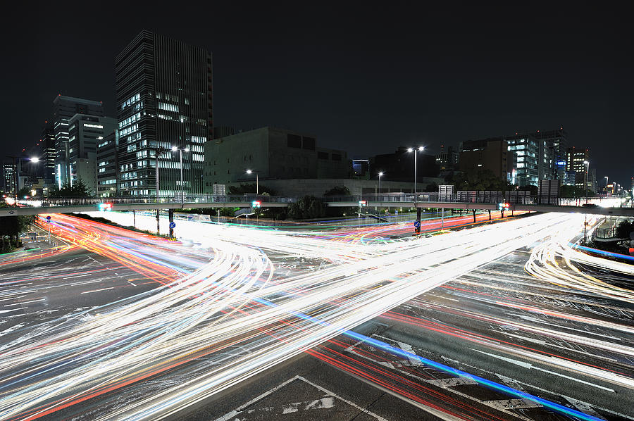 Light Trails On Road Photograph by Photography By Shin.t