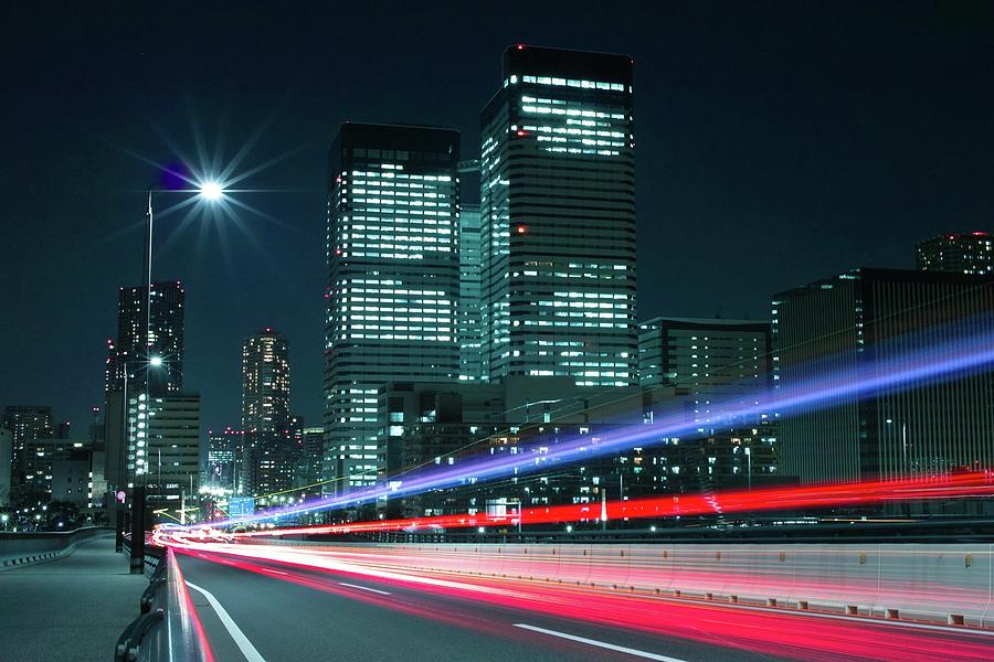 Light Trails On The Street In Tokyo Photograph by >>>>sample Image>>>>>>>>>>>>>>