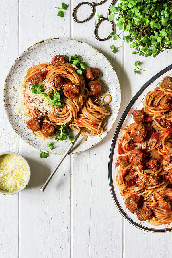 Lighter Spaghetti And Meatballs Photograph by Vorona Tatiana
