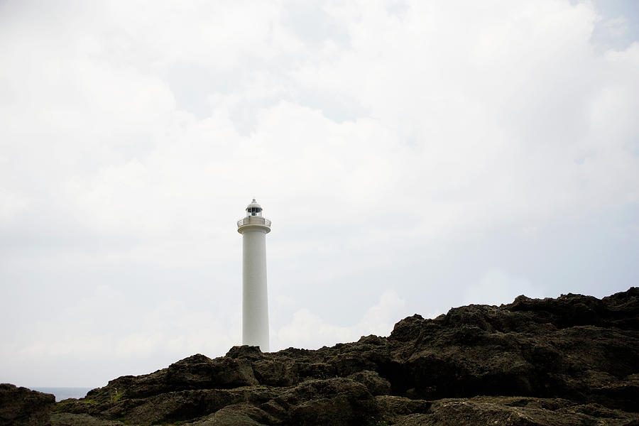 Lighthouse At Cape Zampa In Okinawa Photograph by Liesel Bockl