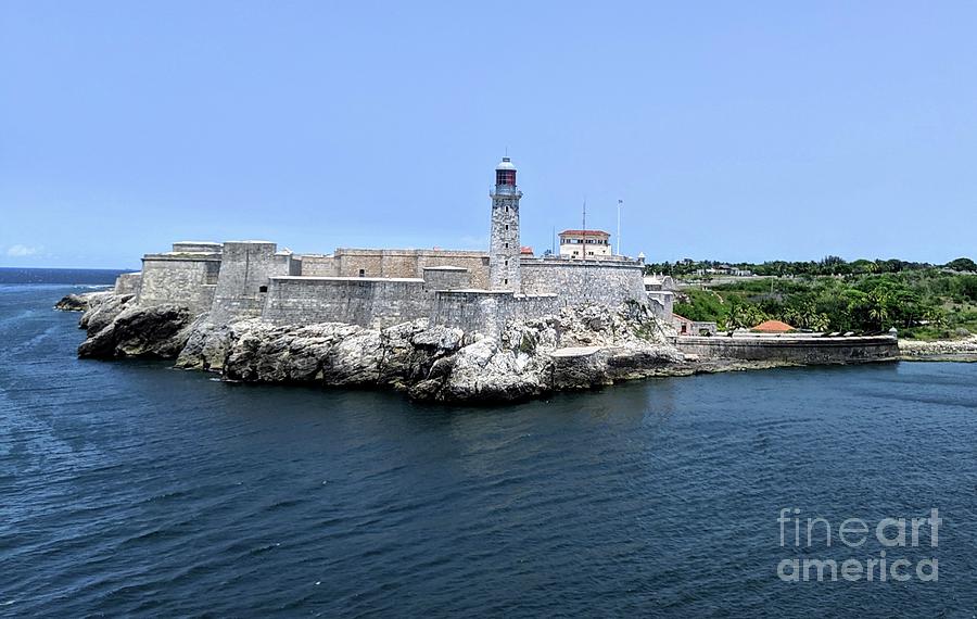 Lighthouse At Faro Castillo Del Morro In Havana Cuba And Cannons At Los Doce Apostoles Photograph