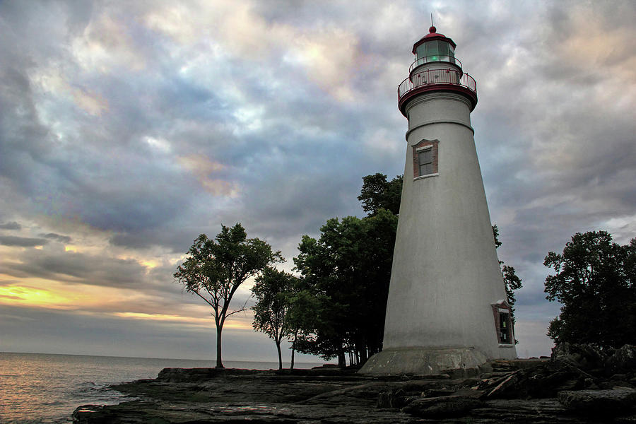 Lighthouse at Lake Erie Photograph by Angela Murdock