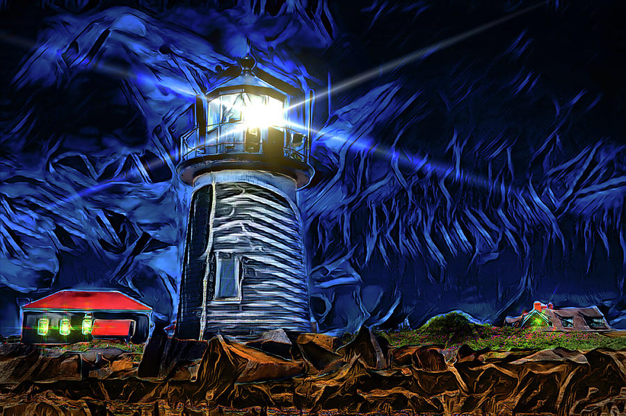 Lighthouse at Night by Carlos Diaz Lighthouse at Night by Carlos Diaz
