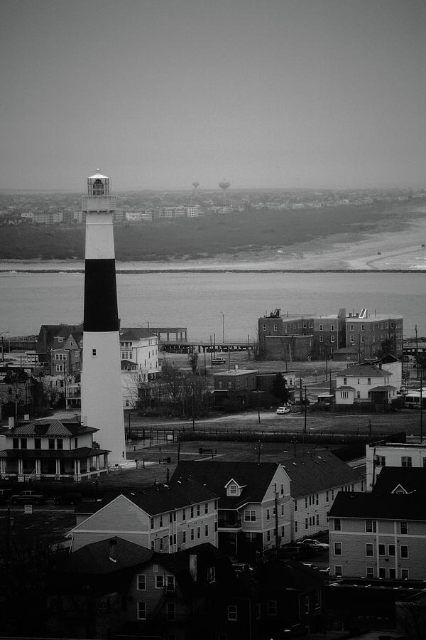 Lighthouse - Atlantic City BW Photograph by Frank Romeo