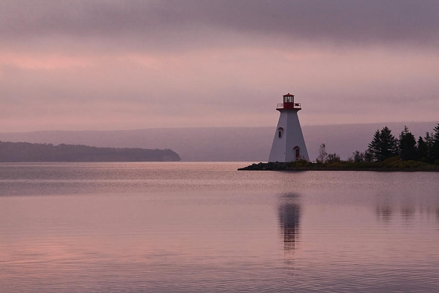 Lighthouse, Baddeck, Cape Breton, Nova Photograph by David Henderson