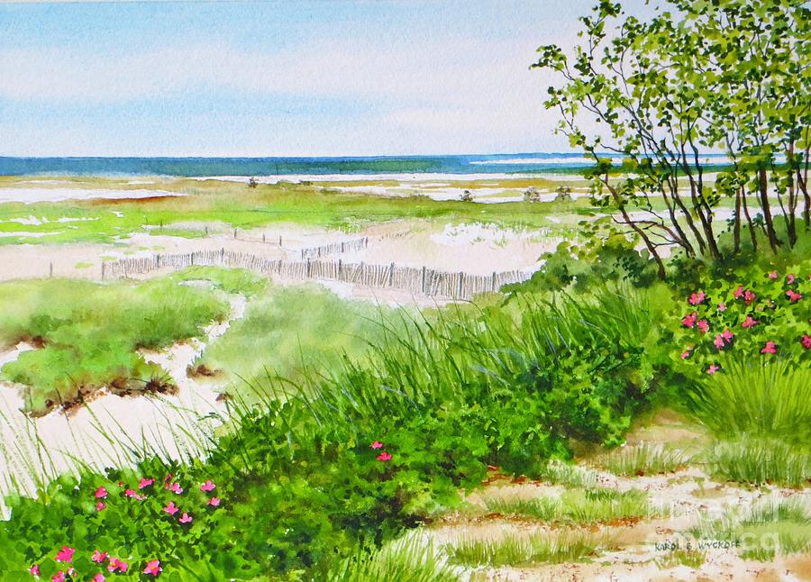 Lighthouse Beach Painting by Karol Wyckoff