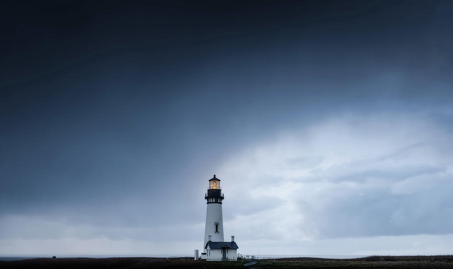 Lighthouse During Storm Digital Art by Luca Benini