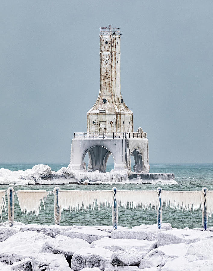 Lighthouse Ice Photograph