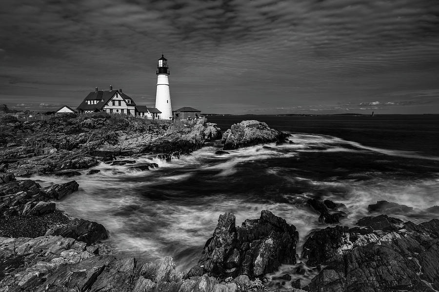 Lighthouse in Monochrome Photograph by Ray Silva