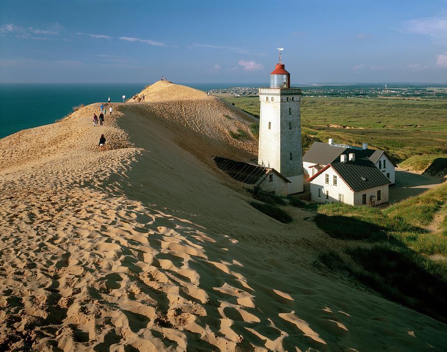 Beach Digital Art - Lighthouse In Rubjerg Knude by Gunter Grafenhain