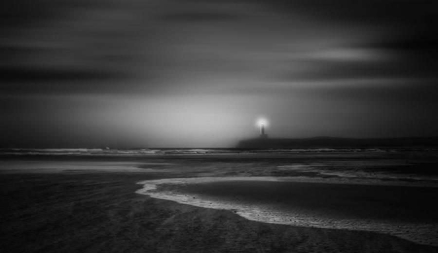 Lighthouse In The Mist Photograph by Yvette Depaepe - Fine Art America