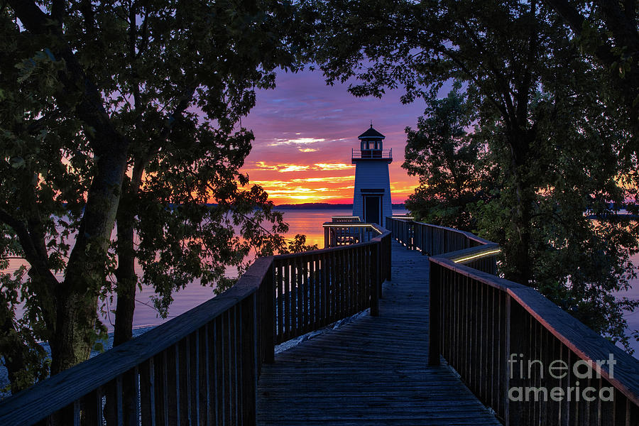 Lighthouse Landing at Sunset Photograph by Warrena J Barnerd Fine Art