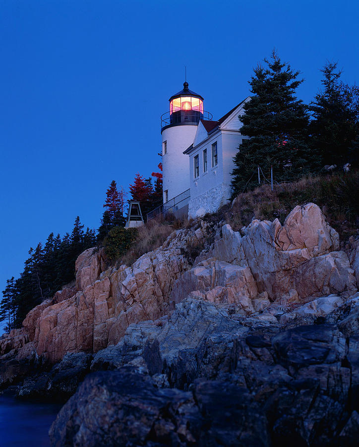 Lighthouse, Maine Photograph by Michael Lustbader