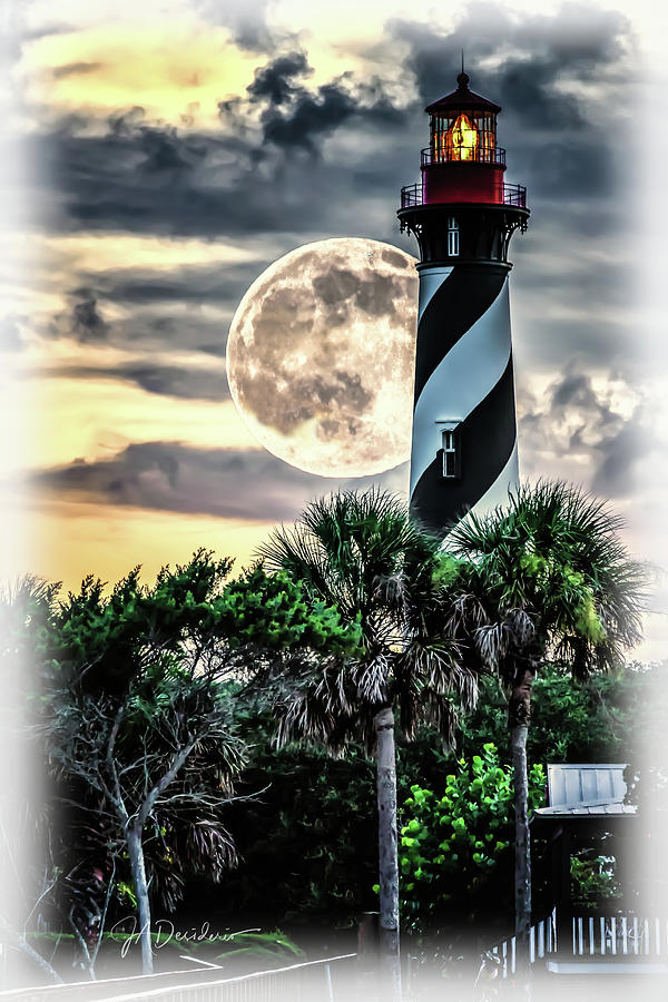 Lighthouse Photograph - Lighthouse Moon by Joseph Desiderio