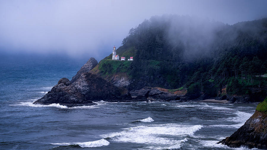 Lighthouse On Cliff Photograph by Hanping Xiao | Fine Art America