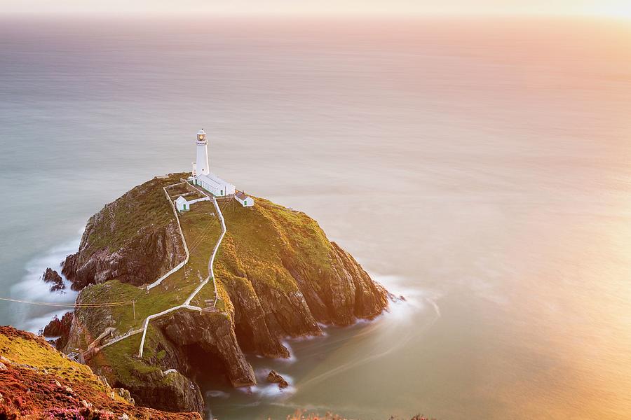 Lighthouse On Cliff Digital Art by Sebastian Wasek