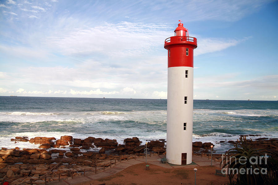 Ship Photograph - Lighthouse Umhlanga South Africa by Paul Banton