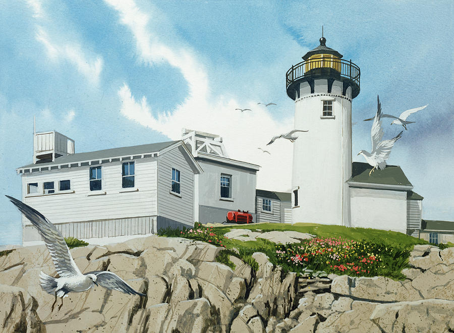 Lighthouse Painting - Lighthouse by William Vanderdasson