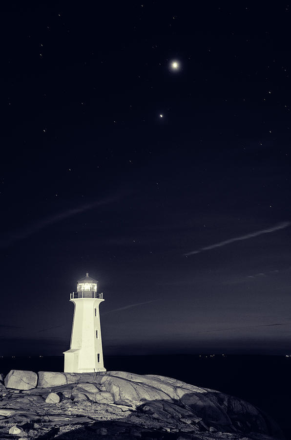 Lighthouse With Planets Photograph by Shaunl