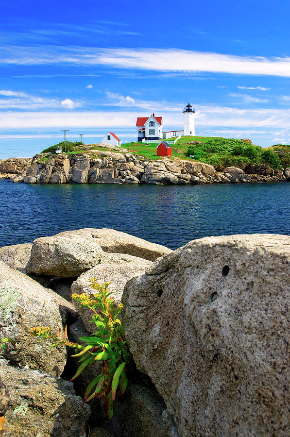 Lighthouse, York Beach, Cape Neddick Photograph by Slow Images Lighthouse, York Beach, Cape Neddick Photograph by Slow Images