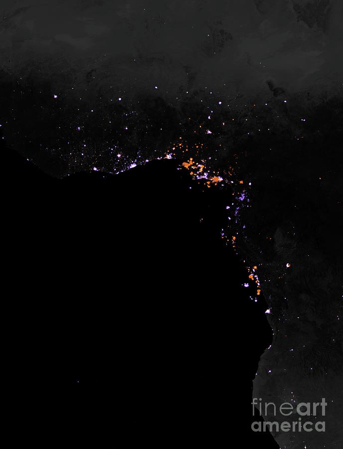 Lighting Intensity In West Africa Photograph by Nasa/science Photo Library